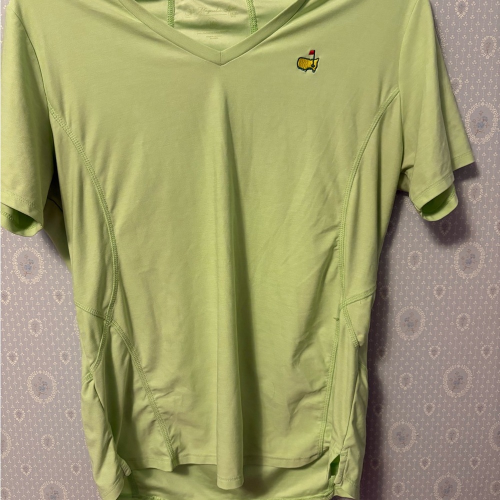 Magnolia Lane Tech Masters Augusta Nationals Light Green V-Neck Preloved!#golf